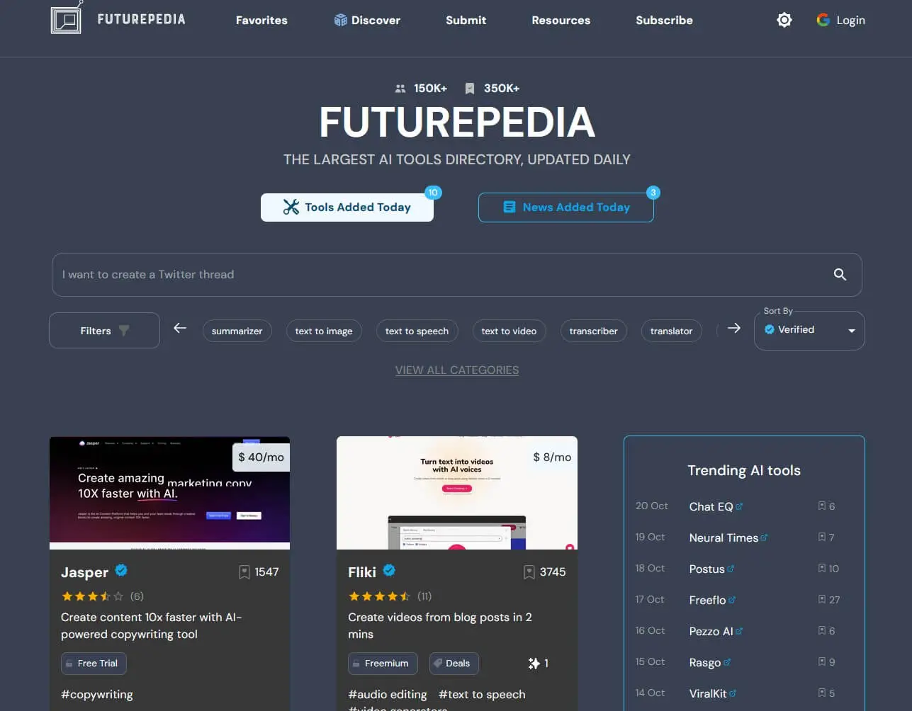 Futurepedia - pentru cei care veti sa vedeti o colectie de tooluri de AI